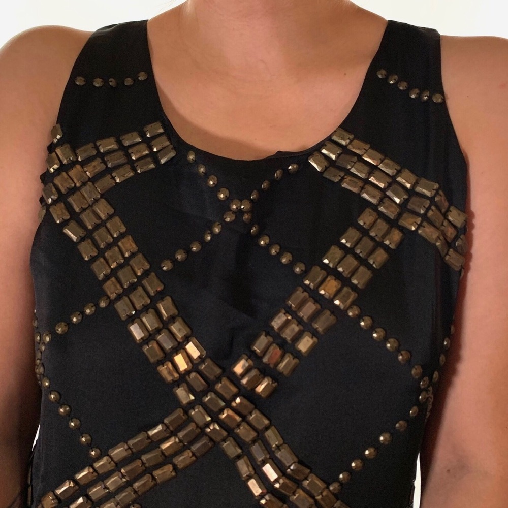 Ark & co. Gold Beaded Mini Dress - Picture 3 of 6